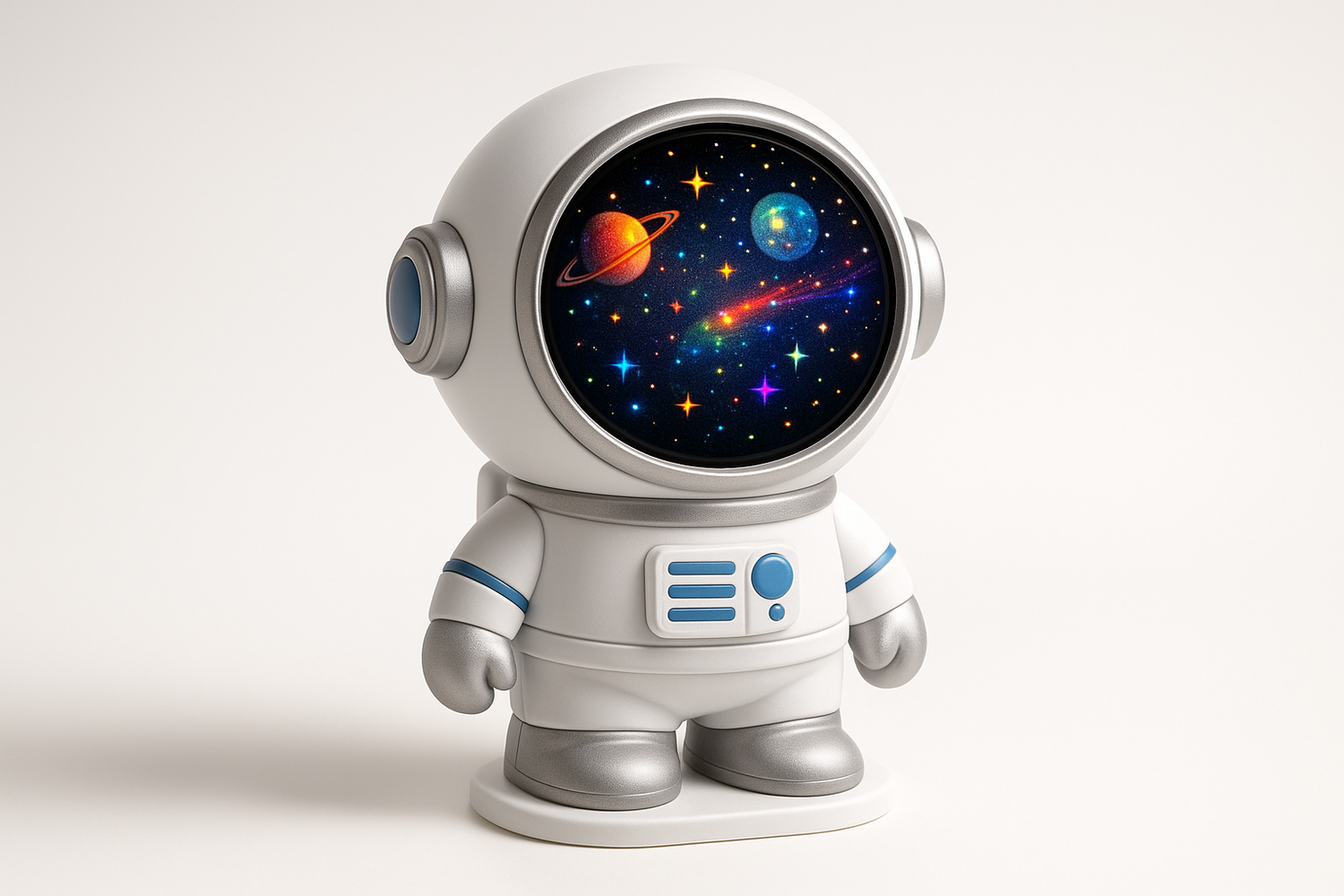Create an astronaut projector. The background must be white